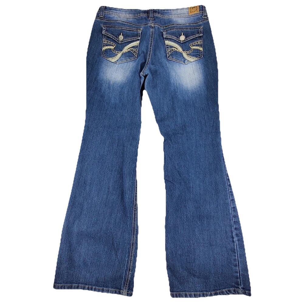 L.e.i. Sophia Hipster Flare Jeans Juniors 13 Blue Medium Wash Low Rise 32x31 - Picture 10 of 10